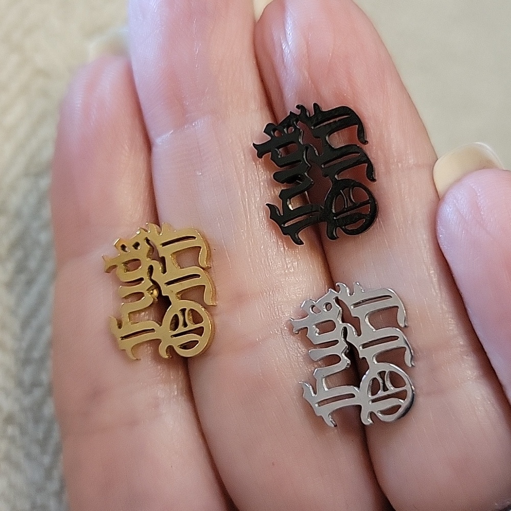 F OFF Statement Earrings, Choice Of Color - Picture 5 of 6